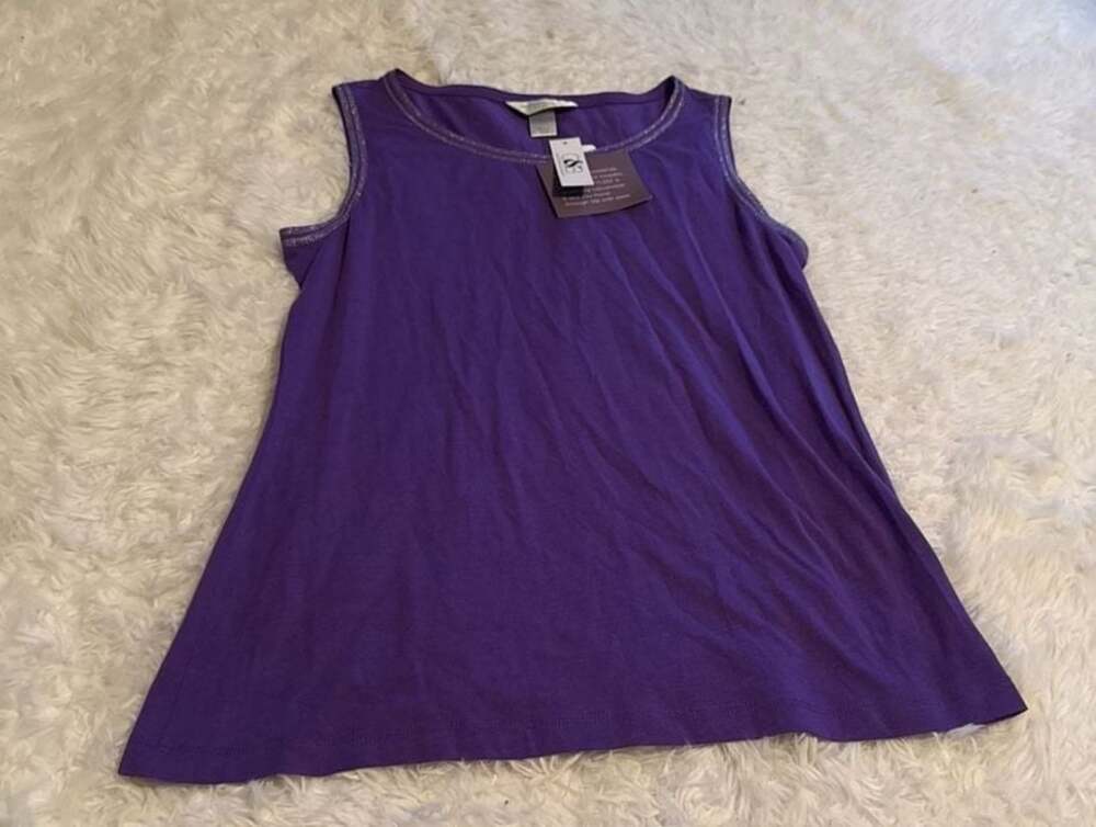 Christopher & Banks Small Petite Purple‎ Sleeveless Scoop Neck Tank Top NWT